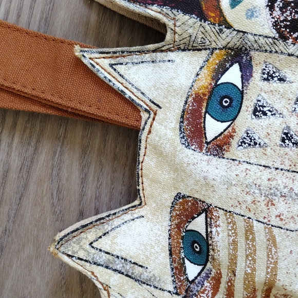 LAUREL BURCH Cat Lady Bag Ancestral Cats Zippered - Picture 4 of 14